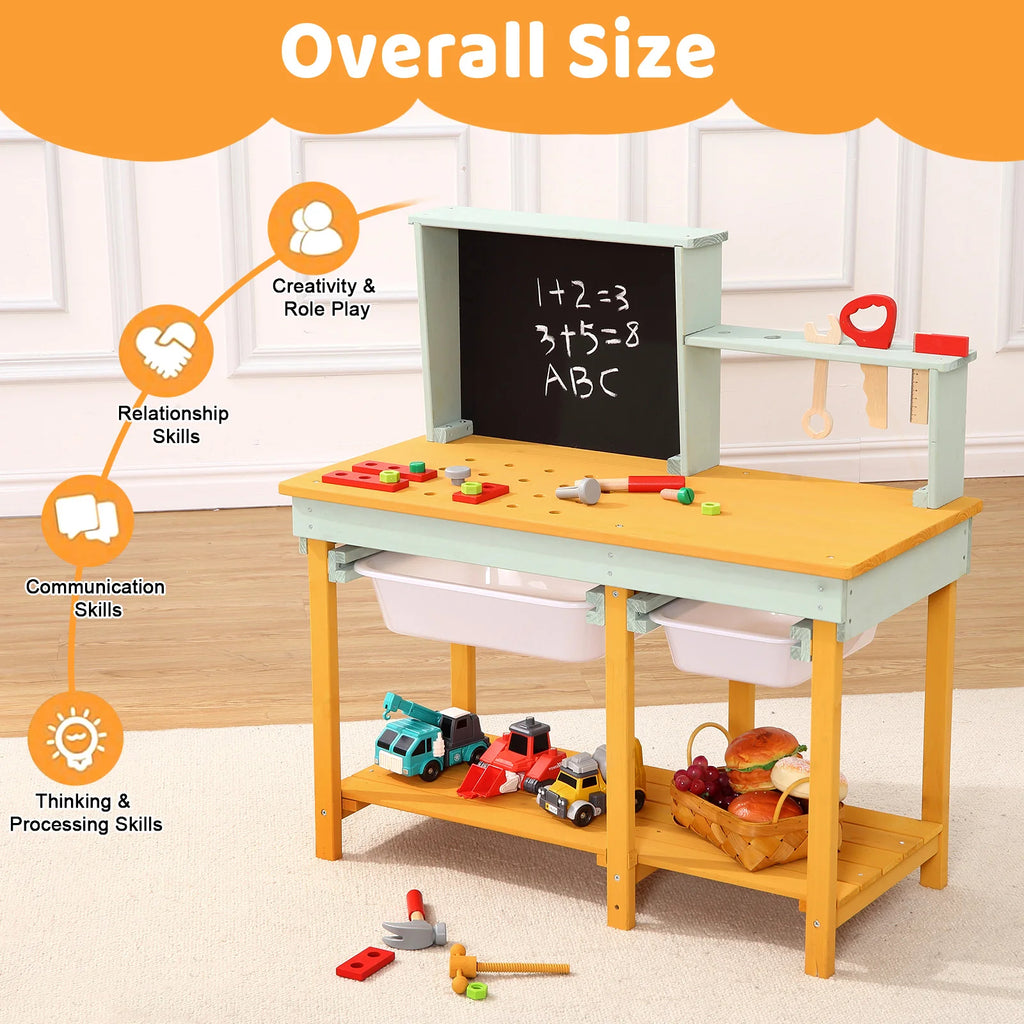 🔨 Wooden Tool Bench – Pretend Play Workshop for Kids! 🔨