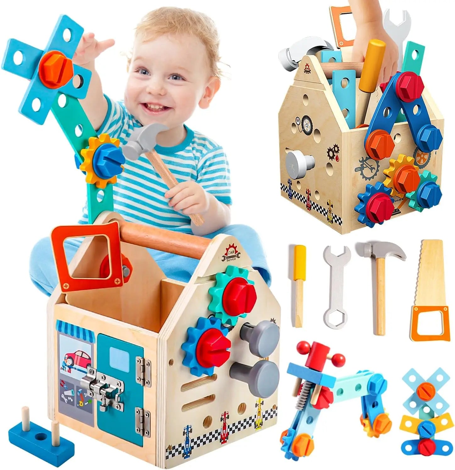 🔧 Children’s Wooden Toolbox Set