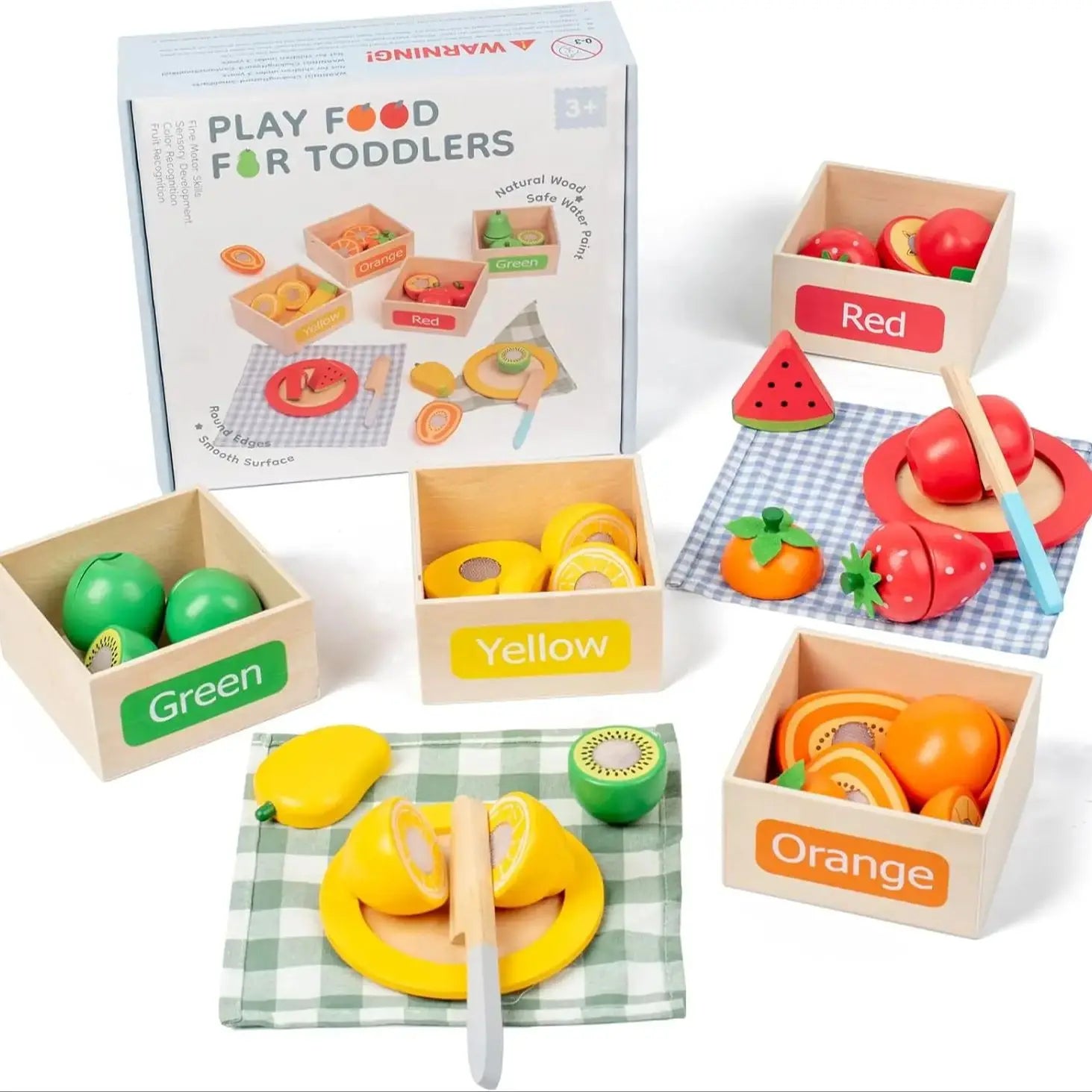🍎 Wooden Pretend Play Food Set