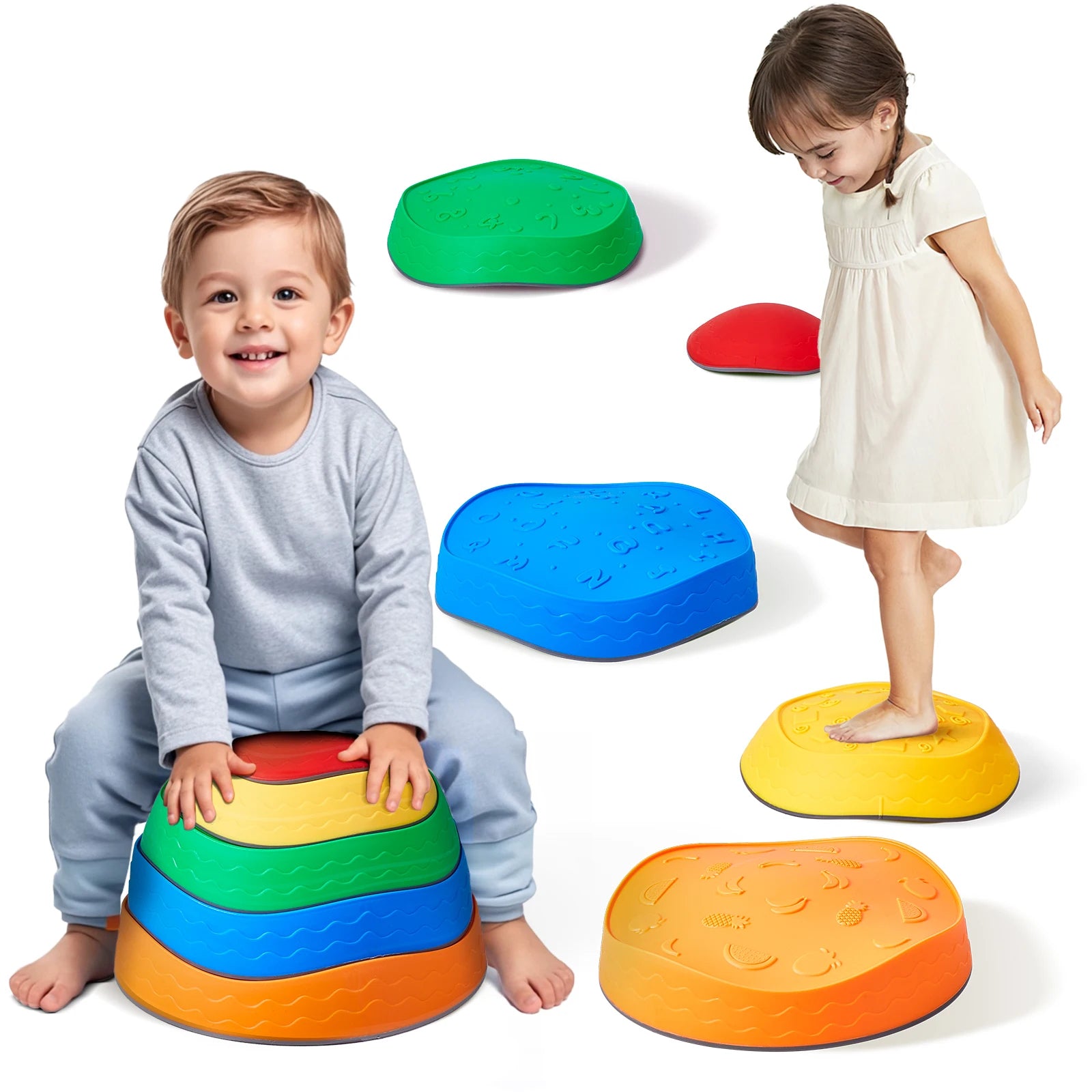 🌈 SucceBuy 5PCS Balance Stepping Stones – Montessori Sensory Training Toy! 🌈