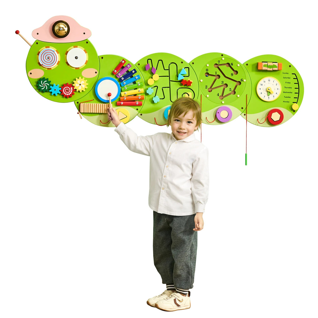 🐛 SucceBuy Caterpillar Busy Board – 12-in-1 Montessori Sensory Learning Center! 🐛