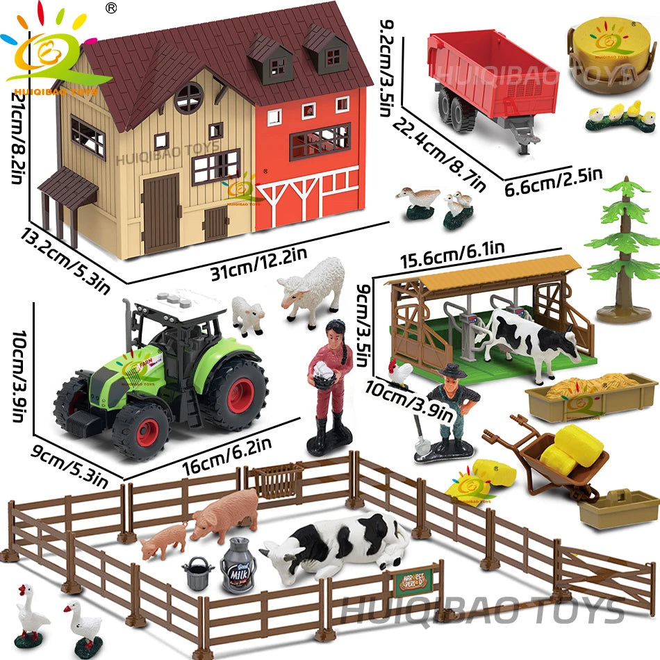 🐄 HUIQIBAO Farm Animals Barn Playset