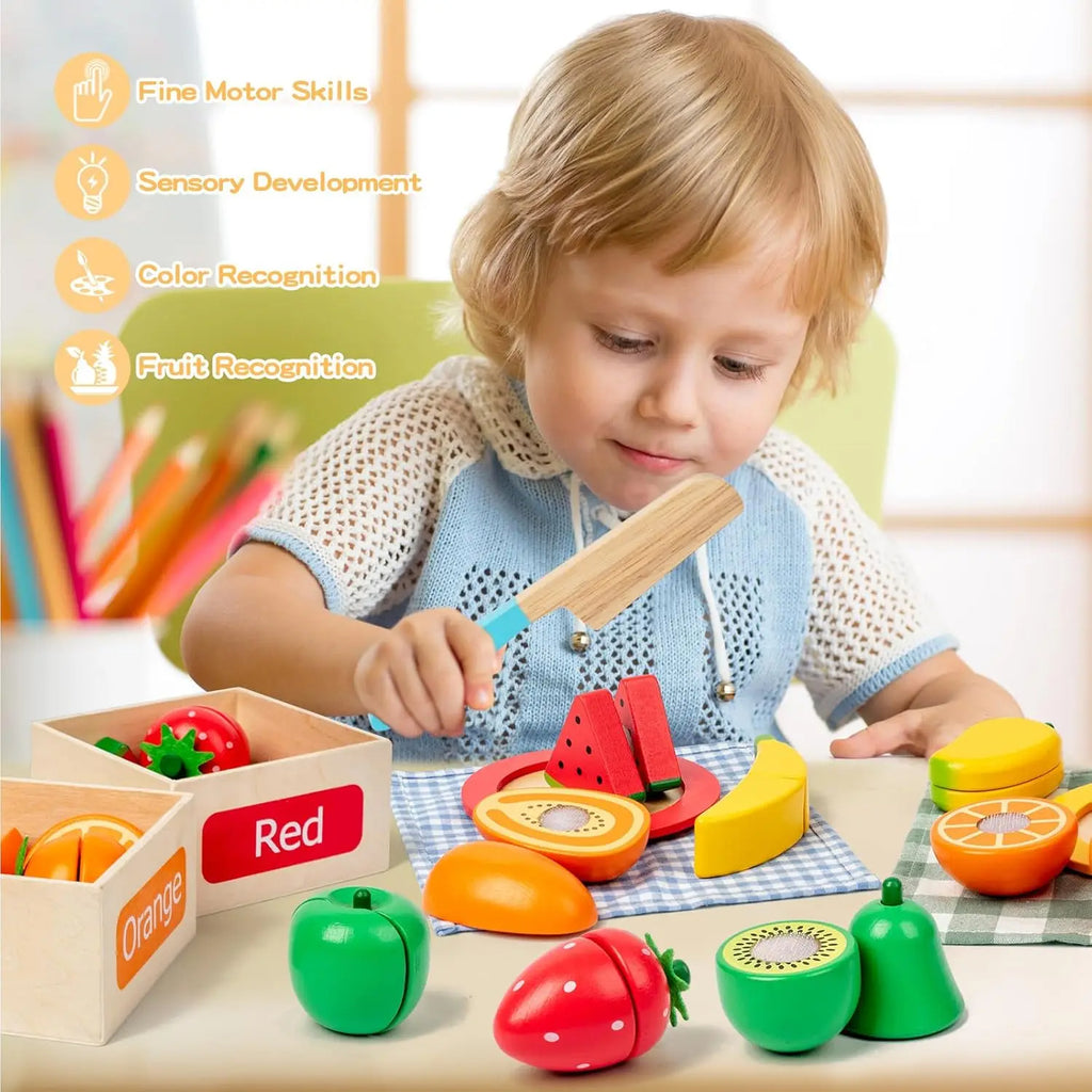 🍎 Wooden Pretend Play Food Set