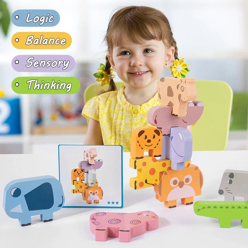 🦒 Animal Wooden Blocks