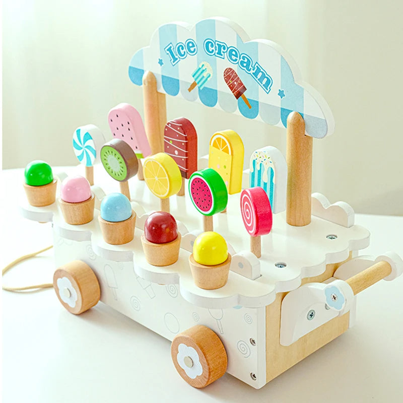 🍦 Wooden Ice Cream Pretend Play Set
