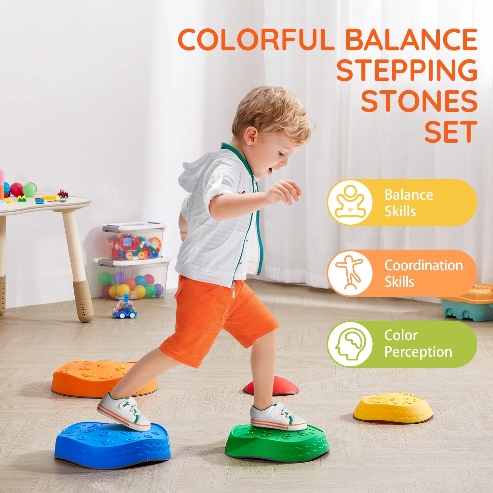 🌈 SucceBuy 5PCS Balance Stepping Stones – Montessori Sensory Training Toy! 🌈