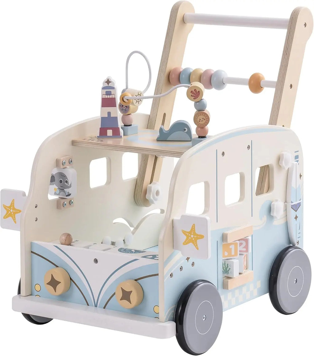 🌟 Wooden Baby Walker – Multifunctional Activity Center for Little Explorers! 🌟