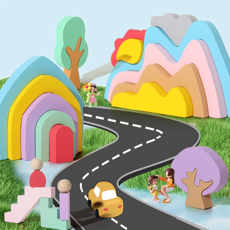 🌈 Wooden Rainbow Stacking Toy