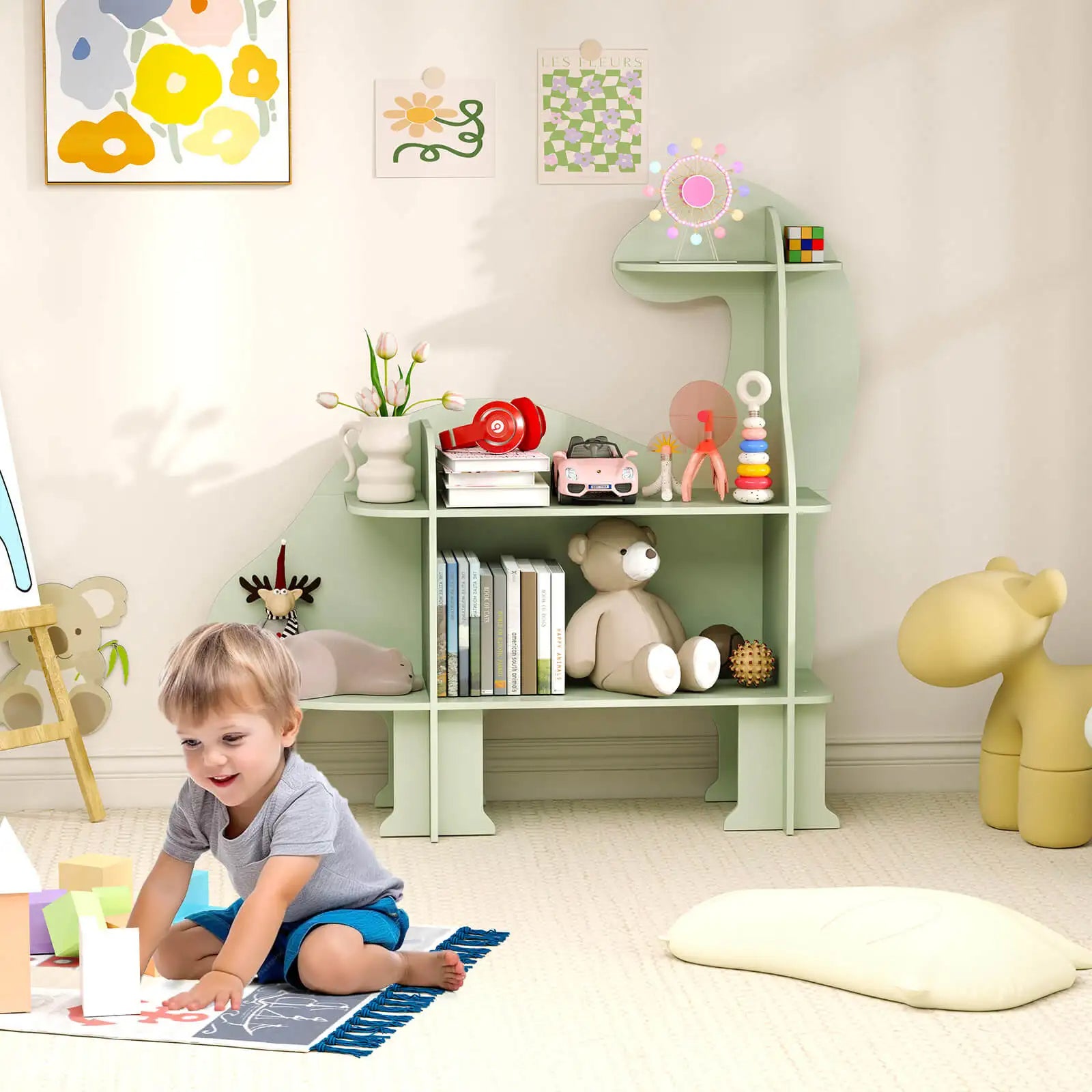 🦖 3-Tier Dinosaur Kids Bookshelf
