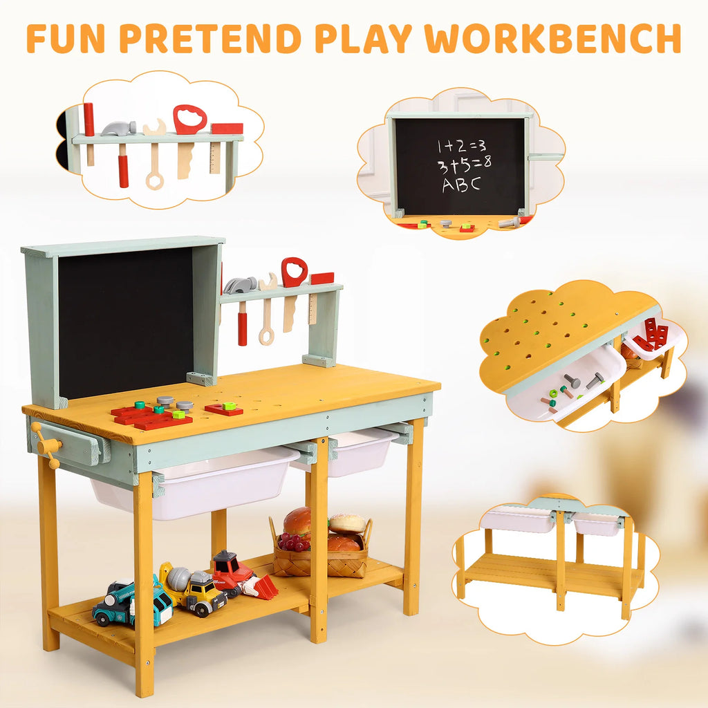 🔨 Wooden Tool Bench – Pretend Play Workshop for Kids! 🔨