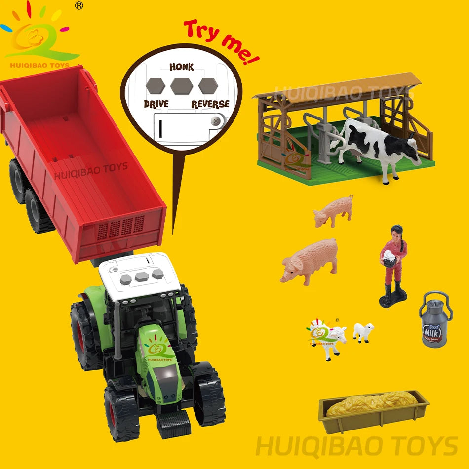 🐄 HUIQIBAO Farm Animals Barn Playset