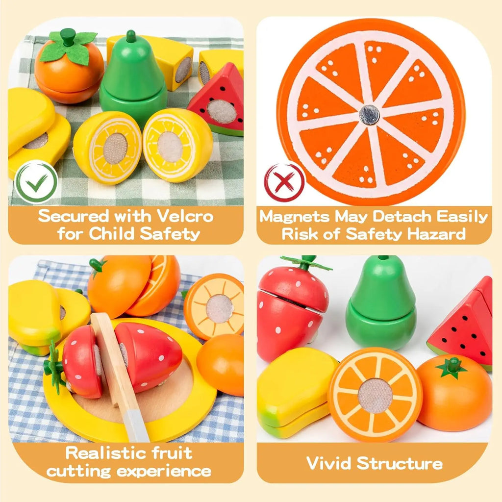 🍎 Wooden Pretend Play Food Set