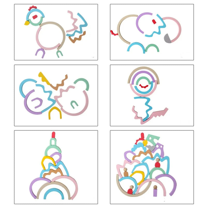 🌈 Wooden Rainbow Stacking Toy