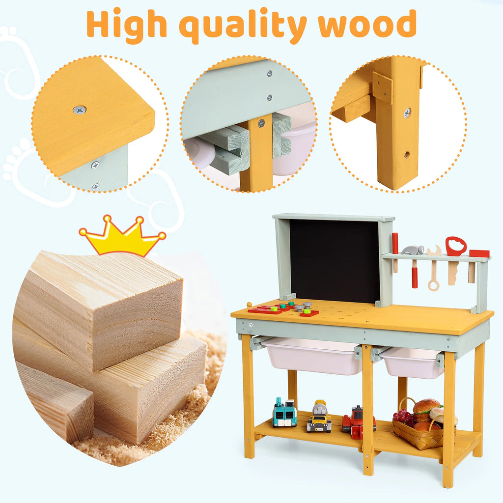 🔨 Wooden Tool Bench – Pretend Play Workshop for Kids! 🔨