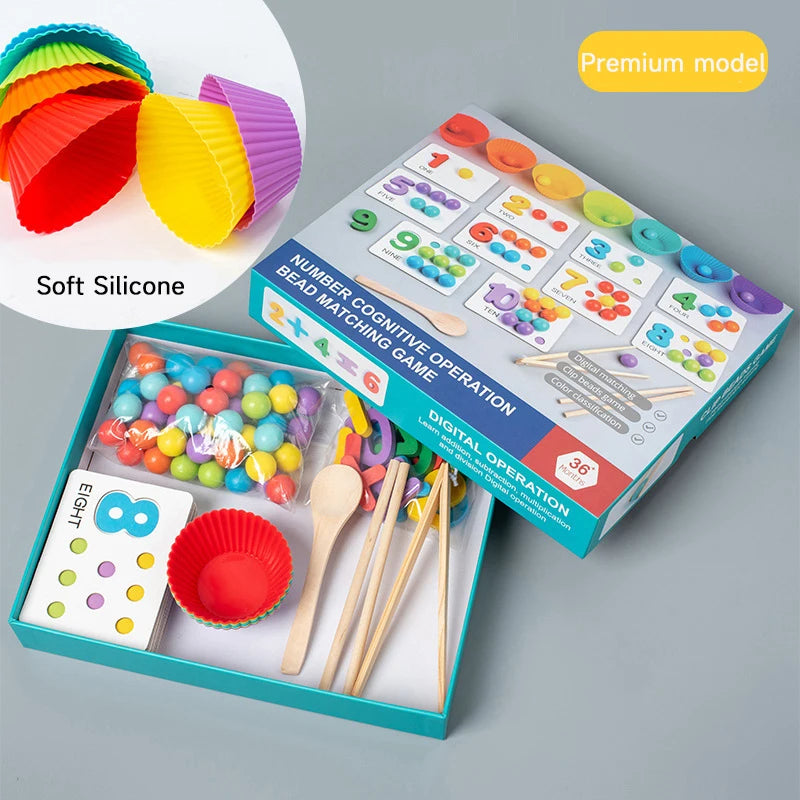 🌈 Wooden Montessori Clip Beads Toy