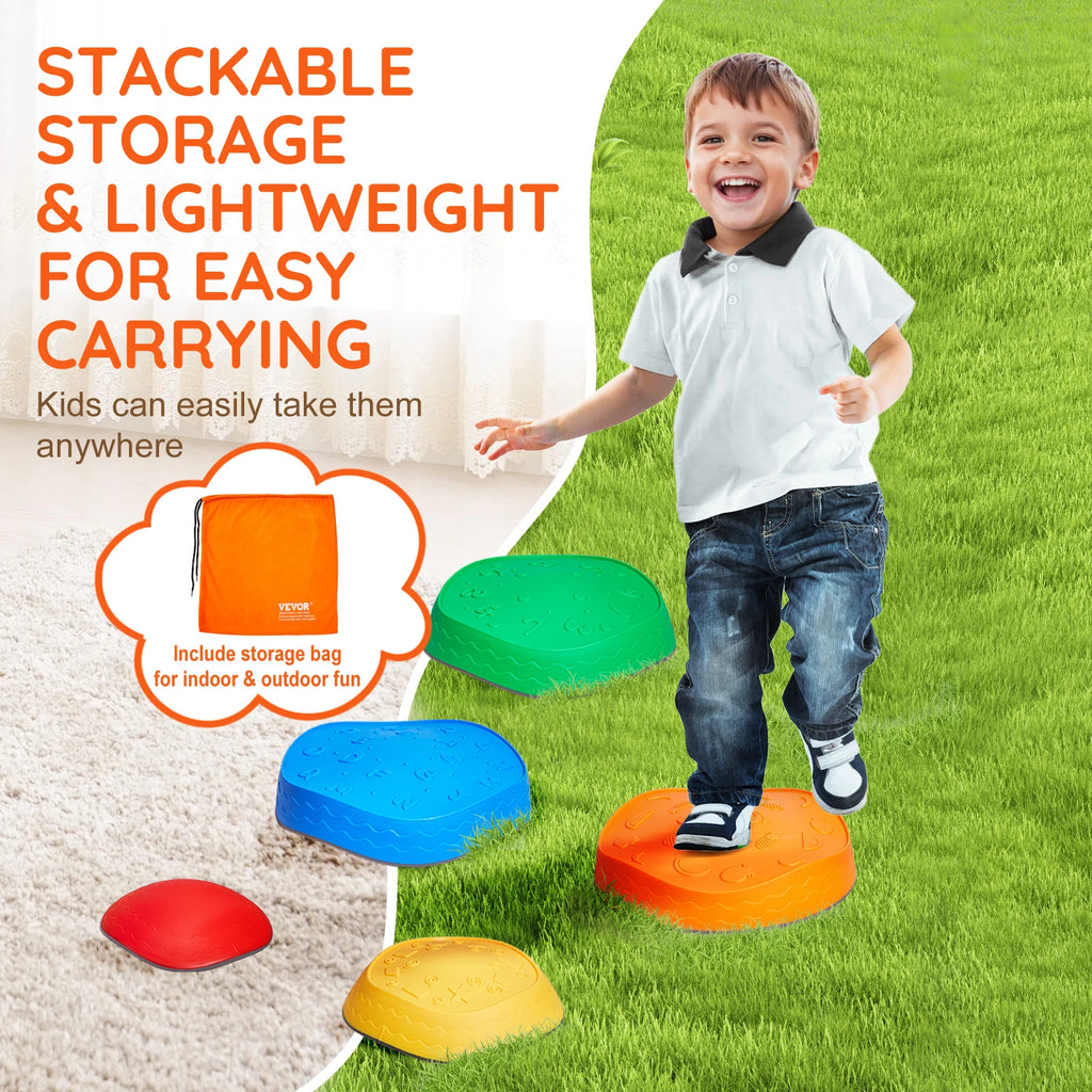 🌈 SucceBuy 5PCS Balance Stepping Stones – Montessori Sensory Training Toy! 🌈