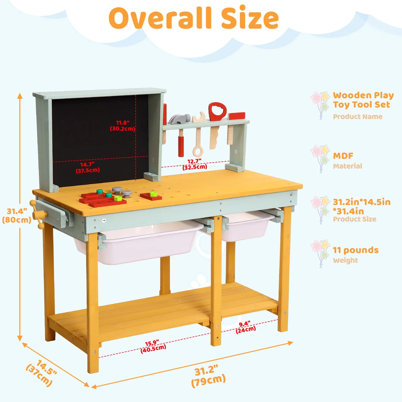 🔨 Wooden Tool Bench – Pretend Play Workshop for Kids! 🔨