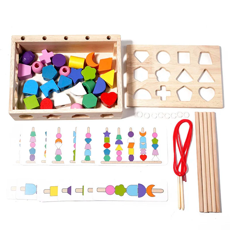 🌈 Montessori Wooden Color & Shape Puzzle Box
